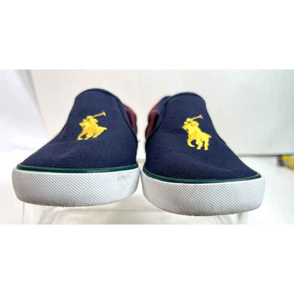 Polo Ralph Lauren Big Pony Sneakers Kids Size 2 Color Block Slip-On Canvas - Picture 5 of 14